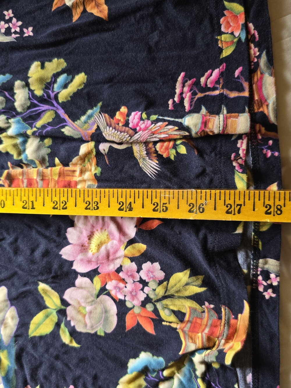 Floral Pagoda Print Tunic Top - Janie Favorite LS Tee - Picture 7 of 8